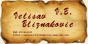Velisav Bliznaković vizit kartica